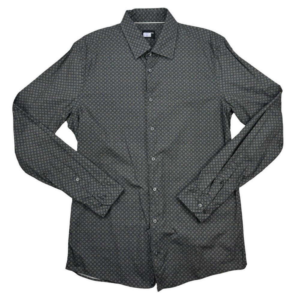 Strellson Stan-W Slim Fit Dress Casual Button-Up Shirt Green Size M